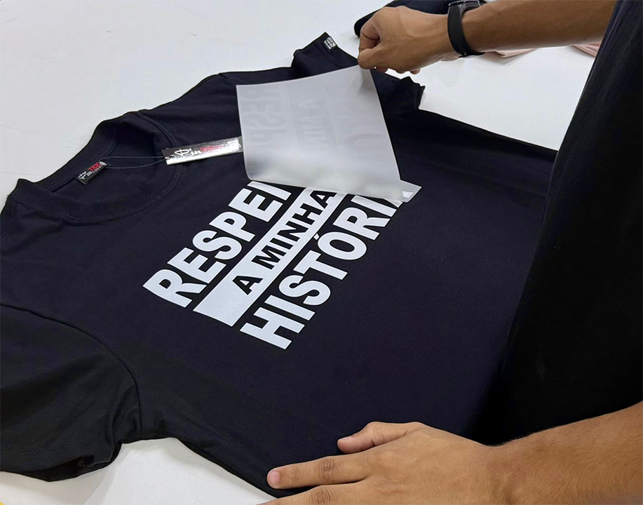 Aplicação DTF em camiseta